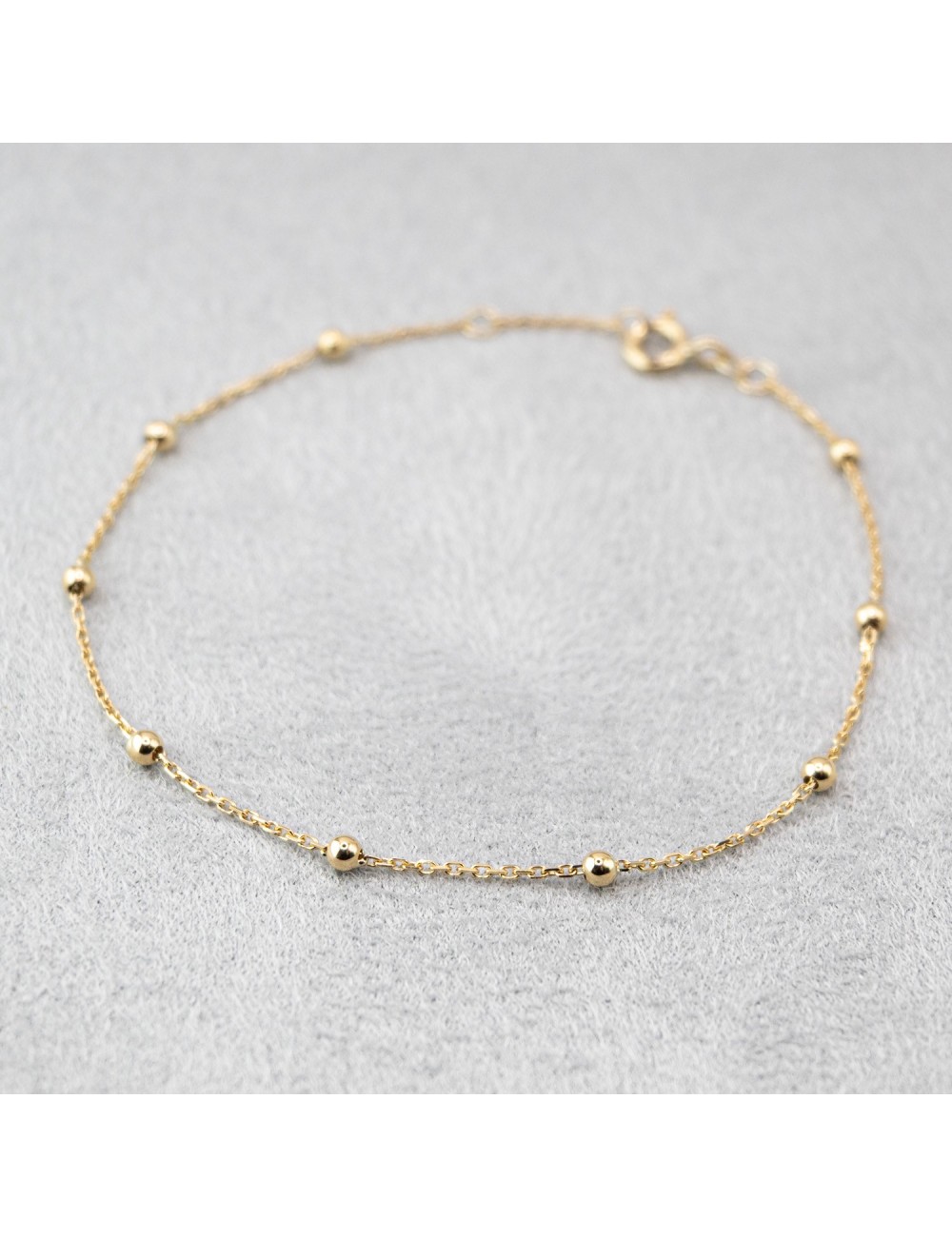 Bracelet orné de 9 boules d’Or - Or Jaune 750 millièmes (18 carats)