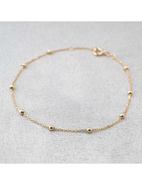 Bracelet orné de 9 boules d’Or - Or Jaune 750 millièmes (18 carats)