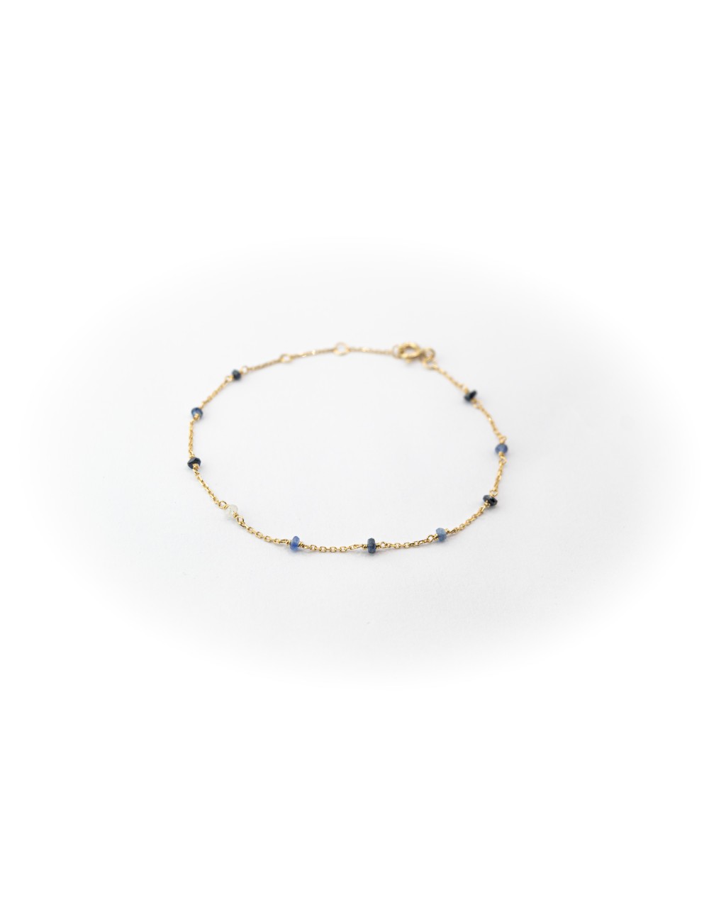 Bracelet orné de 10 saphirs - Or Jaune 750 millièmes (18 carats)