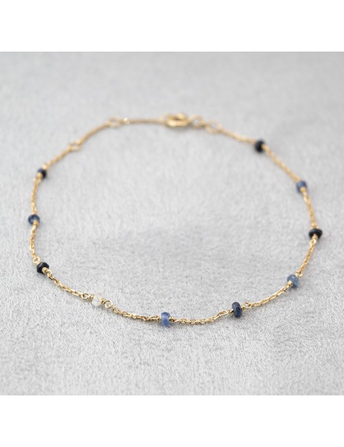 Bracelet orné de 10 saphirs - Or Jaune 750 millièmes (18 carats)