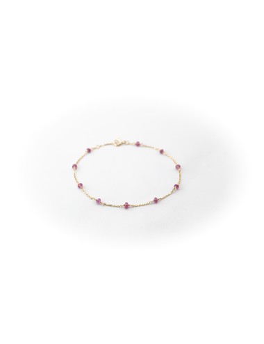 Bracelet orné de 10 rubis - Or Jaune 750 millièmes (18 carats)