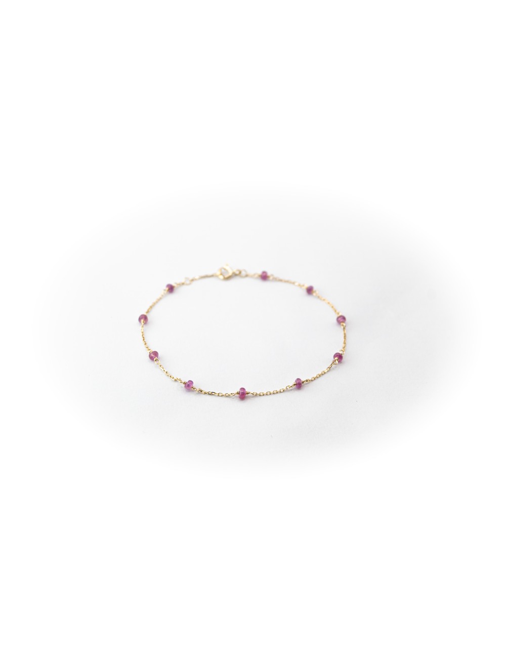 Bracelet orné de 10 rubis - Or Jaune 750 millièmes (18 carats)