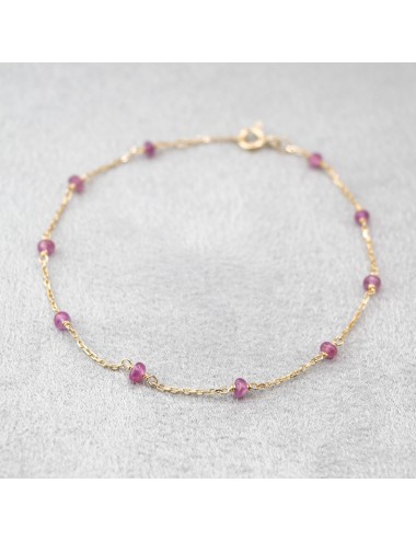 Bracelet orné de 10 rubis - Or Jaune 750 millièmes (18 carats)