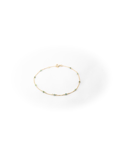 Bracelet orné de 10 émeraudes - Or Jaune 750 millièmes (18 carats)