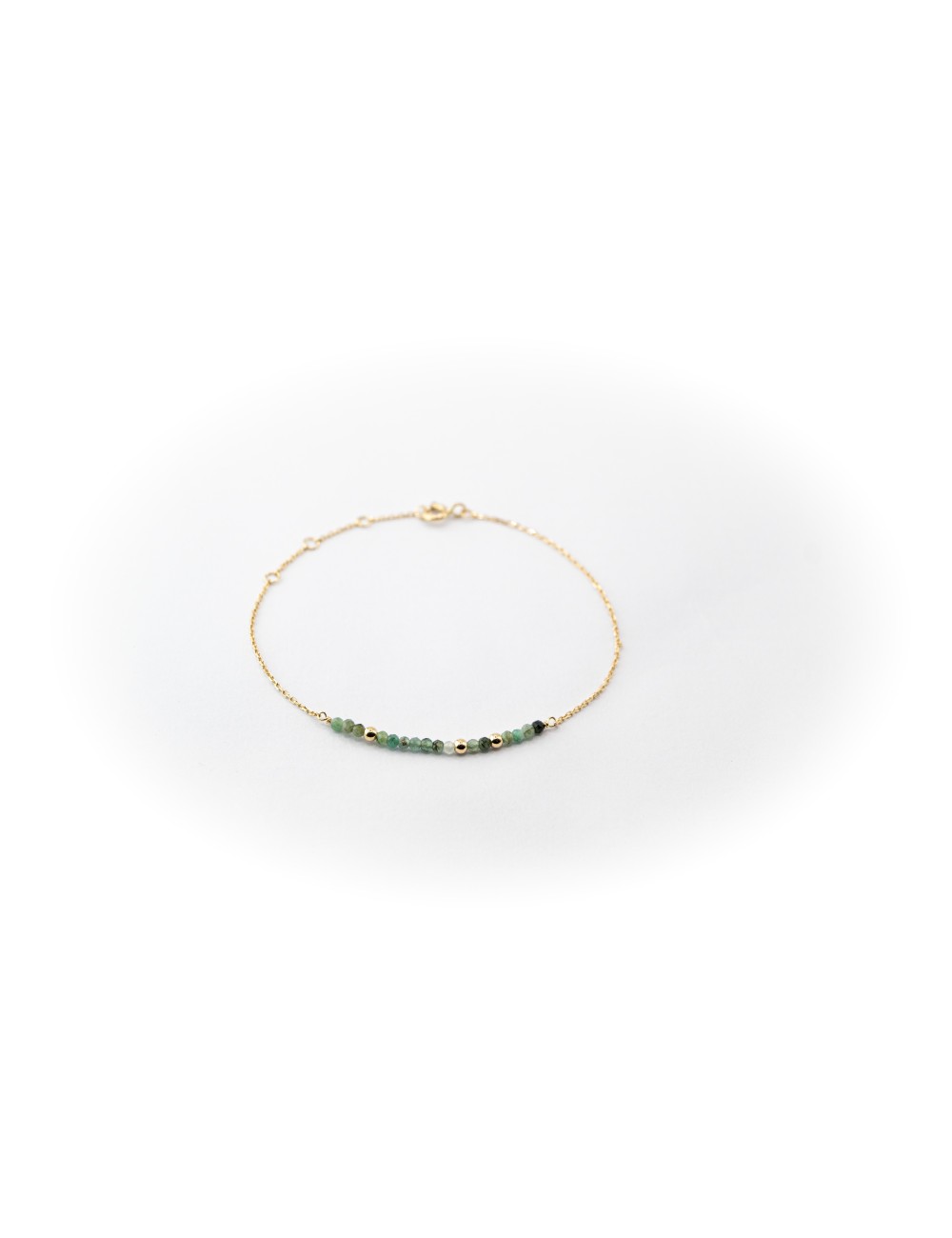 Bracelet orné de 16 émeraudes et de 3 boules en Or - Or Jaune 750 millièmes (18 carats)