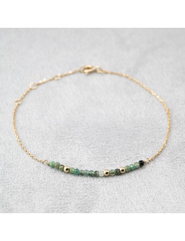 Bracelet orné de 16 émeraudes et de 3 boules en Or - Or Jaune 750 millièmes (18 carats)