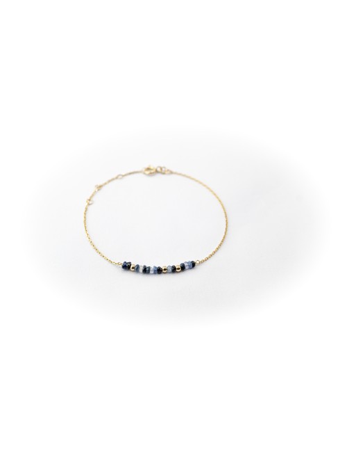Bracelet orné de 16 saphirs et de 3 boules en Or - Or Jaune 750 millièmes (18 carats)