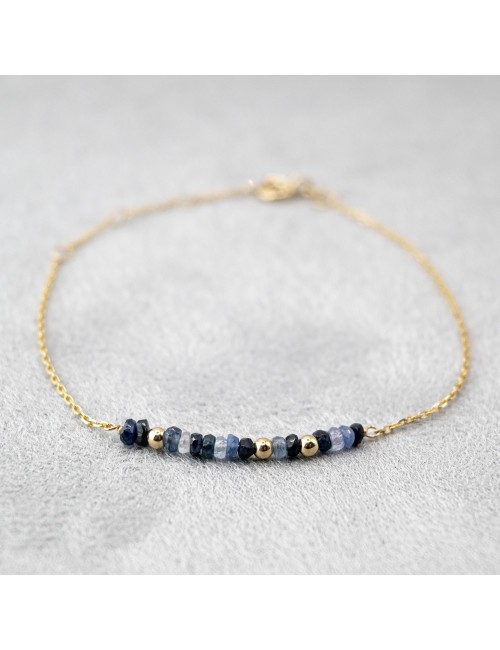 Bracelet orné de 16 saphirs et de 3 boules en Or - Or Jaune 750 millièmes (18 carats)