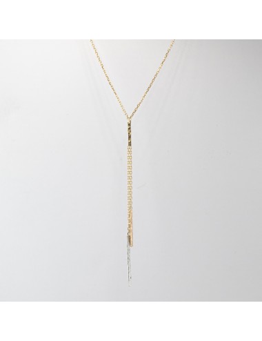 Collier fils grunges Tricolore en Y - Or 750 millièmes (18 carats)