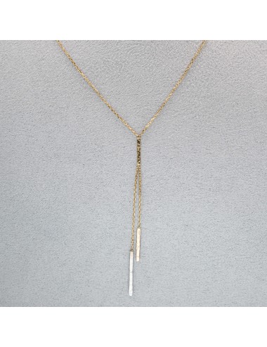 Collier fils grunges Tricolore en Y - Or 750 millièmes (18 carats)