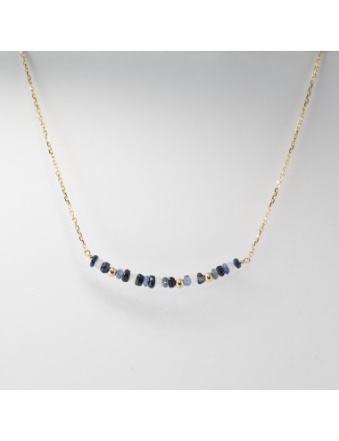 Collier orné de 20 saphirs et de 3 boules d'Or - Or Jaune 750 millièmes (18 carats)