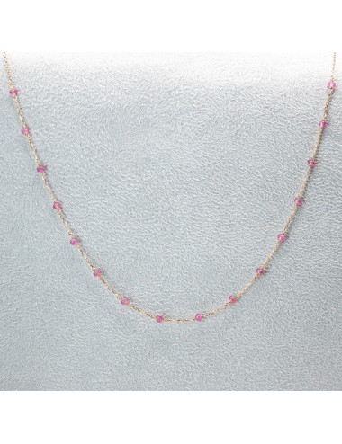 Collier orné de 16 rubis - Or Rose 750 millièmes (18 carats)