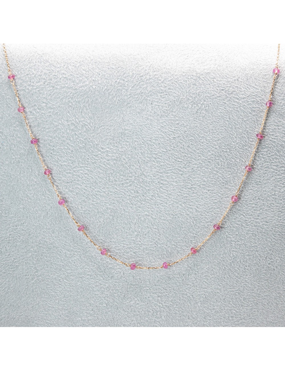 Collier orné de 16 rubis - Or Rose 750 millièmes (18 carats)