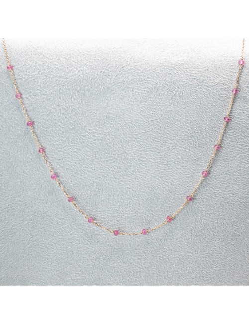 Collier orné de 16 rubis - Or Rose 750 millièmes (18 carats)