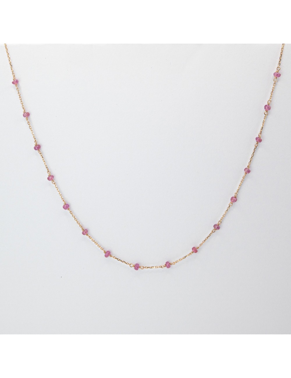 Collier orné de 16 rubis - Or Rose 750 millièmes (18 carats)