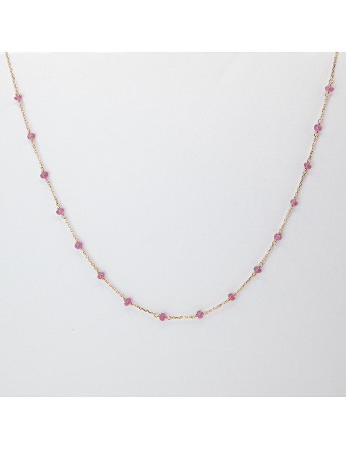 Collier orné de 16 rubis - Or Rose 750 millièmes (18 carats)