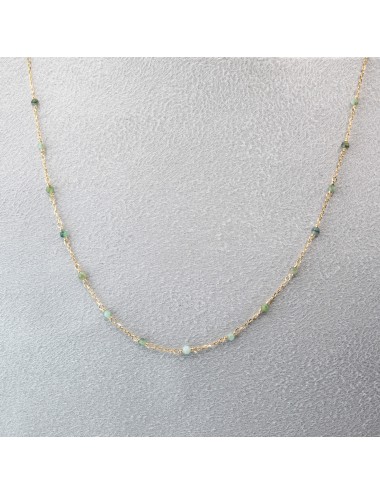 Collier orné de 16 émeraudes - Or Jaune 750 millièmes (18 carats)