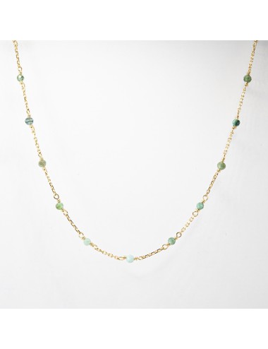 Collier orné de 16 émeraudes - Or Jaune 750 millièmes (18 carats)