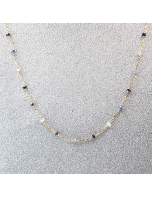 Collier orné de 16 saphirs - Or Jaune 750 millièmes (18 carats)