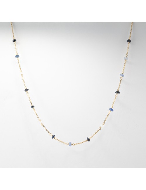 Collier orné de 16 saphirs - Or Jaune 750 millièmes (18 carats)