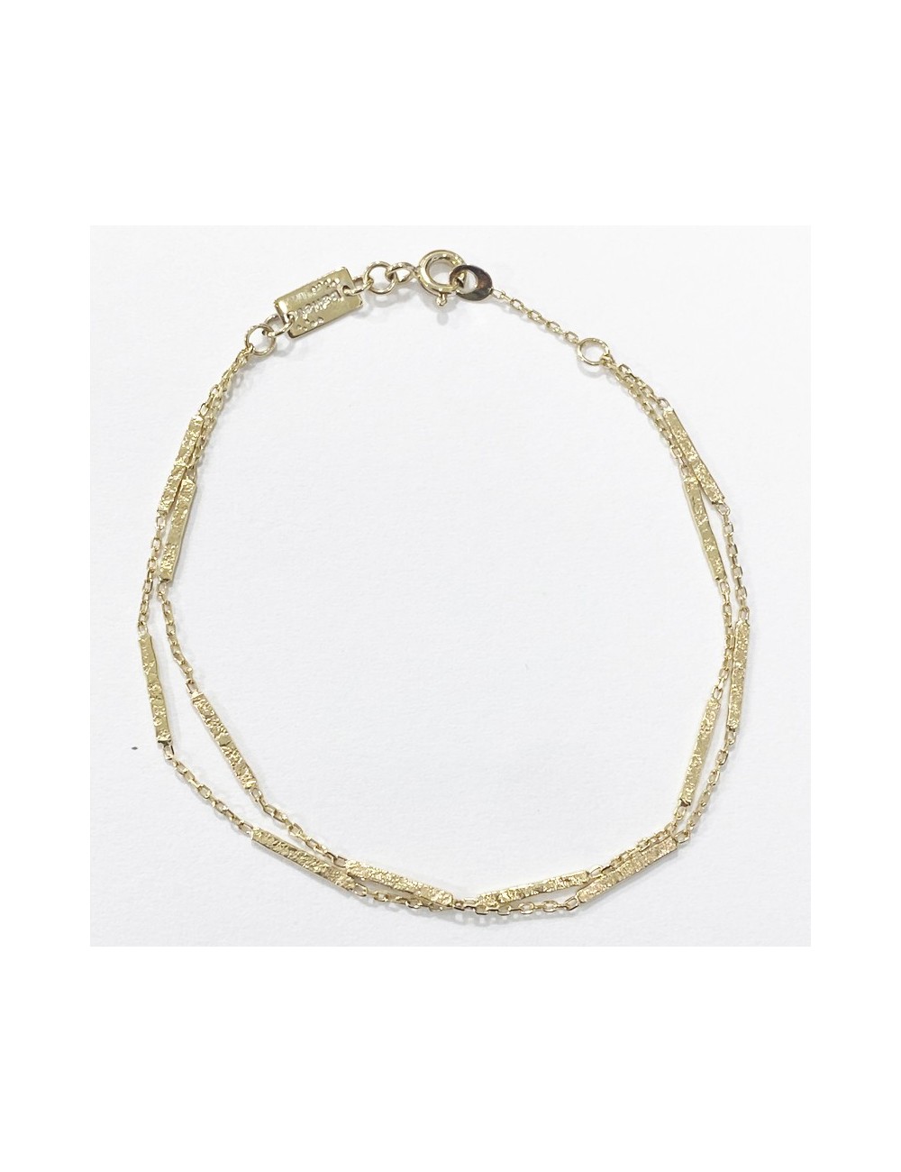 Bracelet double rang d'or grungé - Or Jaune 750 millièmes (18 carats)