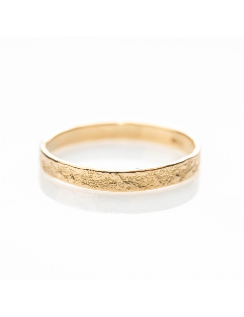 Alliance fragment brut grungé grand modèle - Or jaune ou blanc 375 millièmes (9 carats)