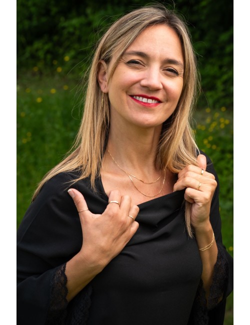 Alliance fragment brut grungé grand modèle - Or jaune ou blanc 375 millièmes (9 carats)