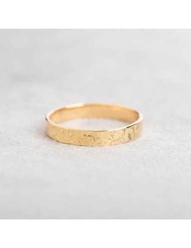 Alliance fragment brut grungé pour homme grand modèle - Or jaune ou blanc 375 millièmes (9 carats)