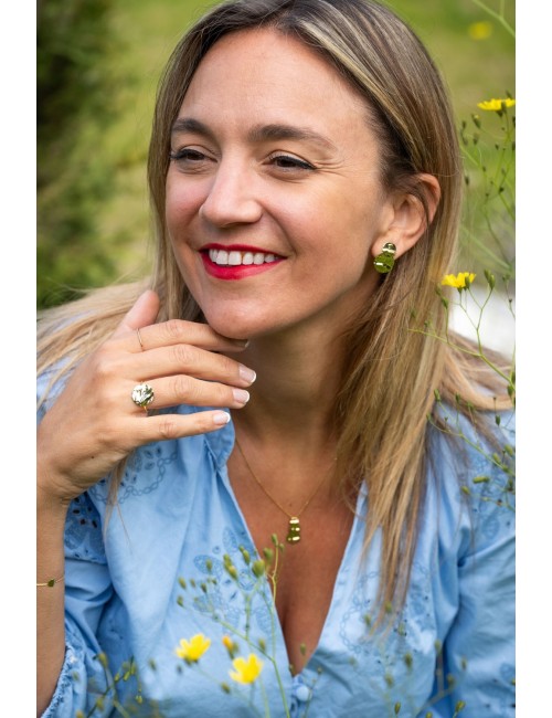 Bague grand cercle d’or froissé - Or jaune ou blanc 375 millièmes (9 carats)