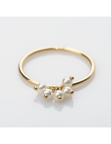 Bague bouquet nacrée - Or jaune ou blanc 375 millièmes (9 carats)