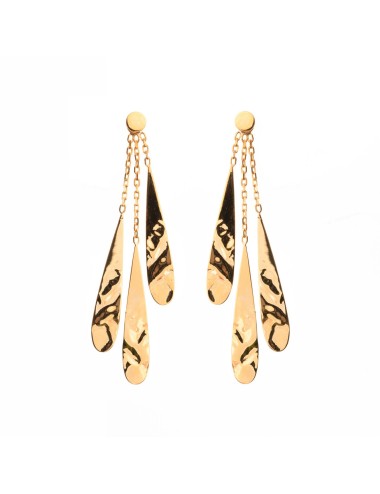 Boucles d’oreilles gouttes allongée pendante - Or jaune ou blanc 375 millièmes (9 carats)