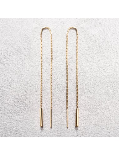 Boucles d’oreilles ligne suspendue – Or jaune ou blanc 375 millièmes (9 carats)