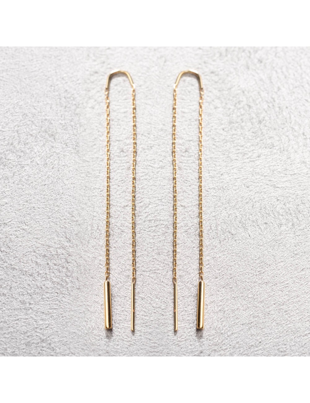 Boucles d’oreilles ligne suspendue – Or jaune ou blanc 375 millièmes (9 carats)