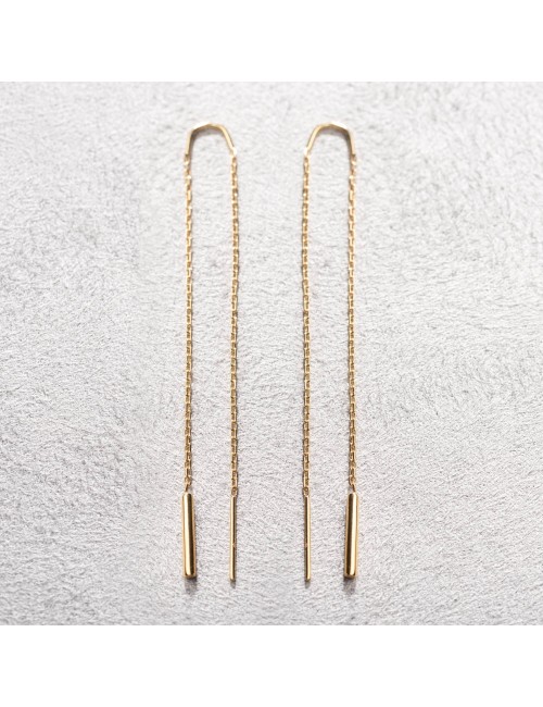 Boucles d’oreilles ligne suspendue – Or jaune ou blanc 375 millièmes (9 carats)