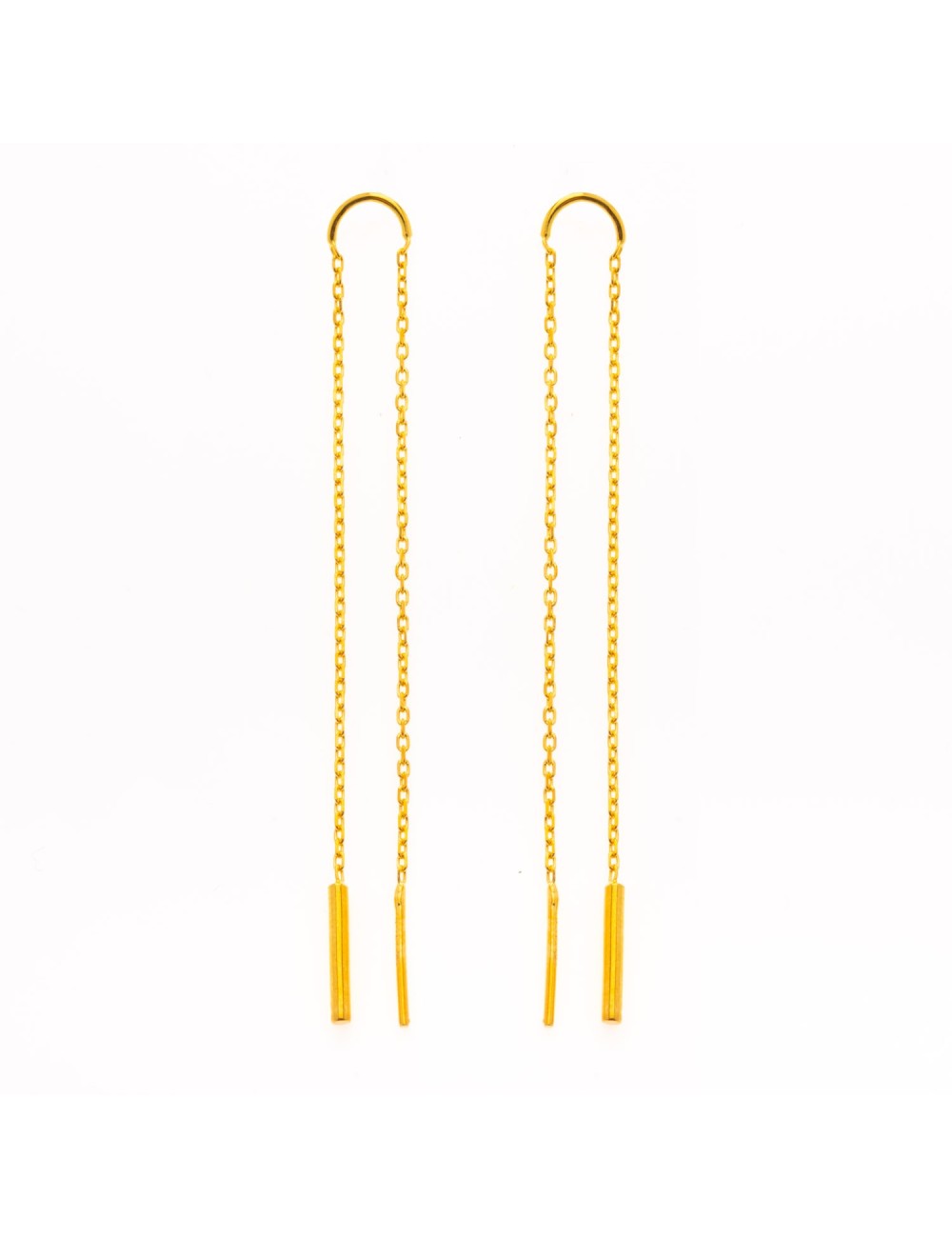 Boucles d’oreilles ligne suspendue – Or jaune ou blanc 375 millièmes (9 carats)