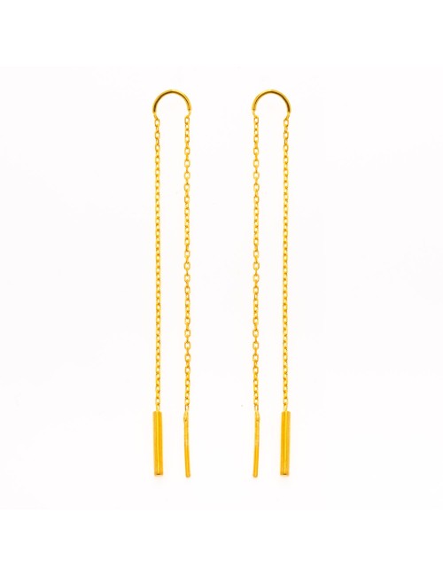 Boucles d’oreilles ligne suspendue – Or jaune ou blanc 375 millièmes (9 carats)