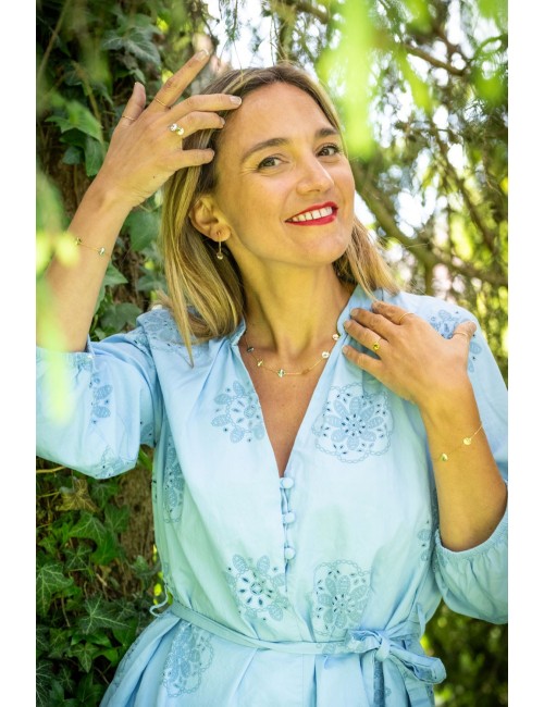 Boucles d’oreilles rond d’Or froissé tombant - Or jaune ou blanc 375 millièmes (9 carats)