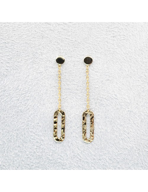 Boucles d’oreilles piste suspendue - Or jaune ou blanc 375 millièmes (9 carats)