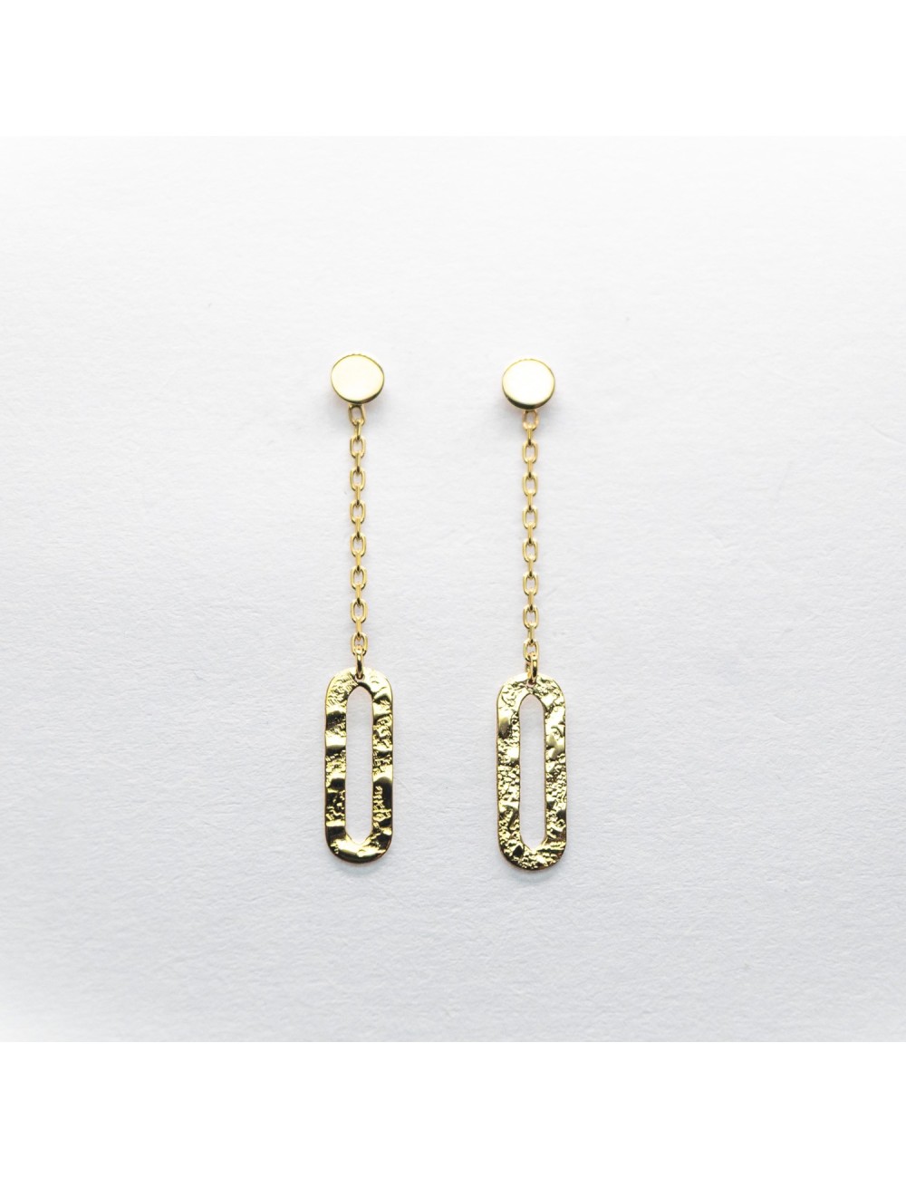 Boucles d’oreilles piste suspendue - Or jaune ou blanc 375 millièmes (9 carats)