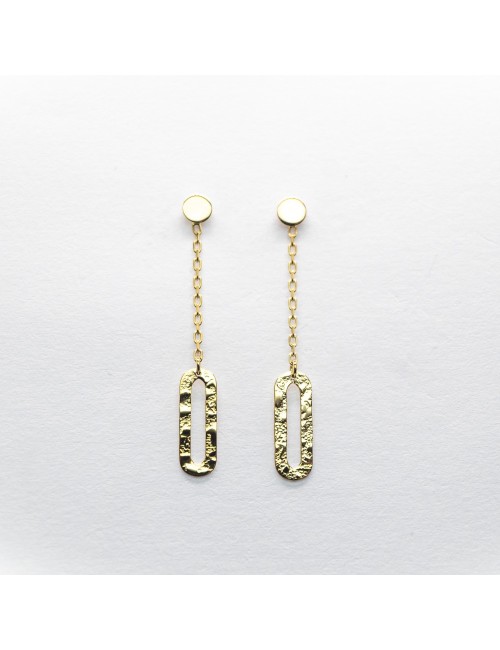 Boucles d’oreilles piste suspendue - Or jaune ou blanc 375 millièmes (9 carats)