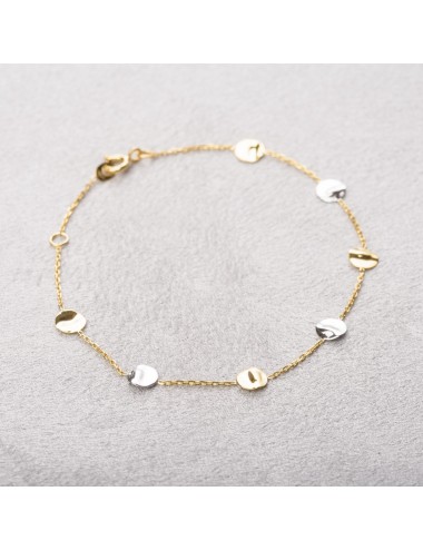 Bracelet sept éclats froissés - Or jaune ou blanc 375 millièmes (9 carats)