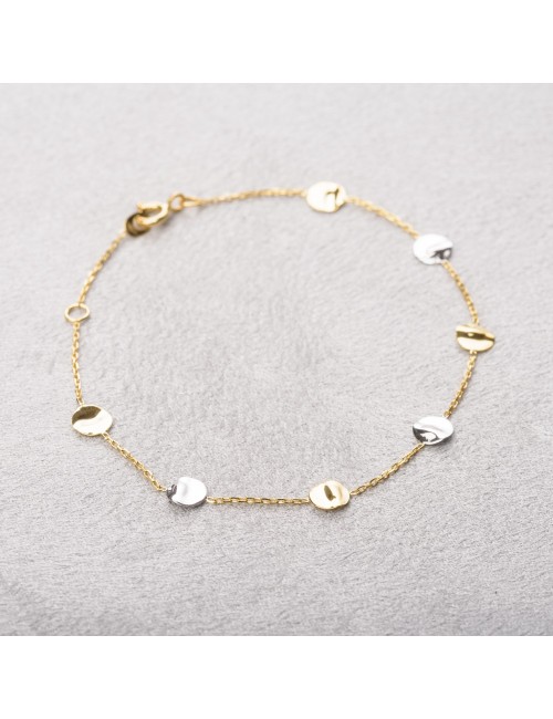 Bracelet sept éclats froissés - Or jaune ou blanc 375 millièmes (9 carats)