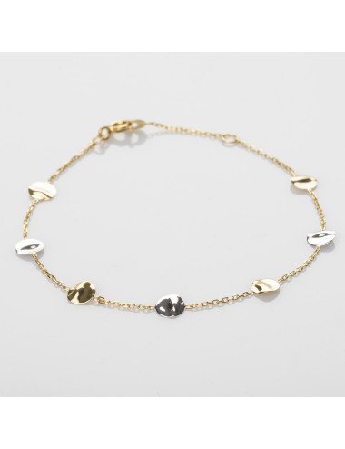 Bracelet sept éclats froissés - Or jaune ou blanc 375 millièmes (9 carats)