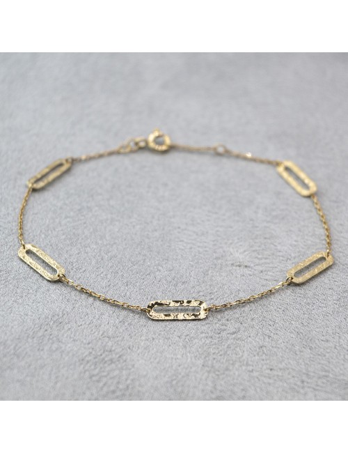 Bracelet piste grunge sauvage - Or jaune ou blanc 375 millièmes (9 carats)