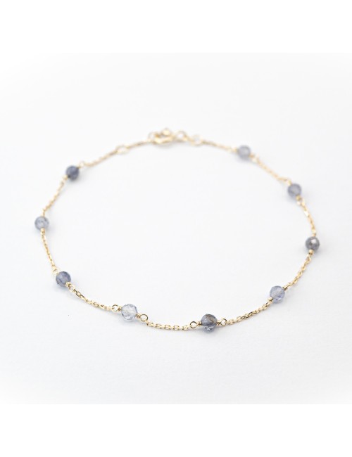 Bracelet harmonie bleue - Or jaune ou blanc 375 millièmes (9 carats)