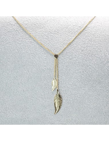 Collier plumes suspendues - Or jaune ou blanc 375 millièmes (9 carats)