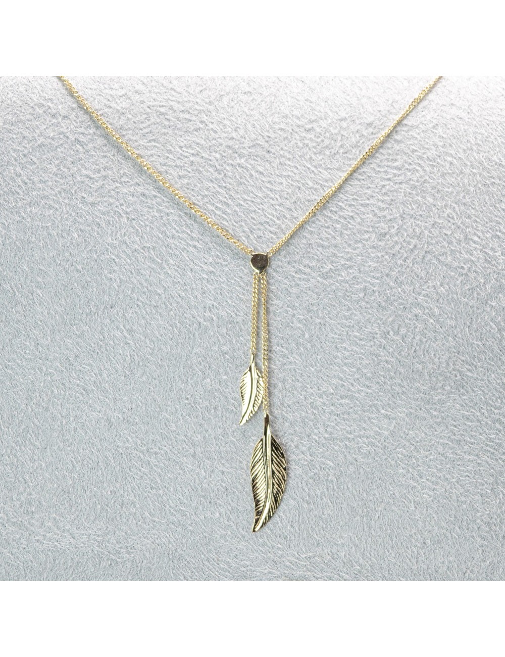 Collier plumes suspendues - Or jaune ou blanc 375 millièmes (9 carats)