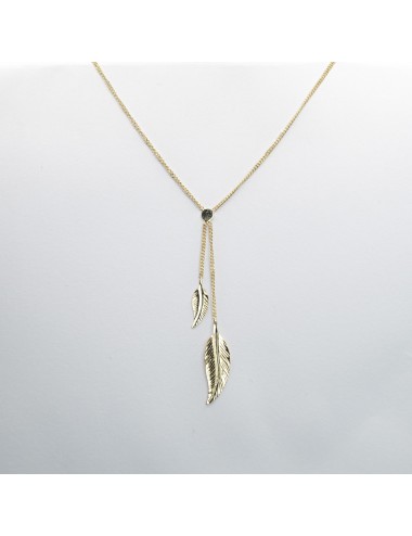 Collier plumes suspendues - Or jaune ou blanc 375 millièmes (9 carats)