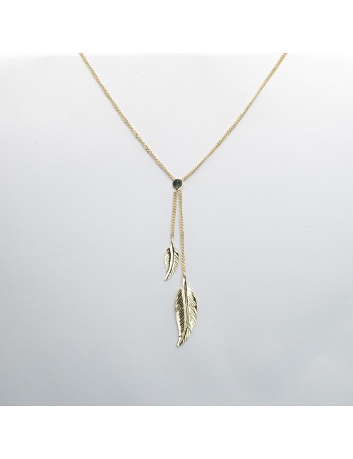 Collier plumes suspendues - Or jaune ou blanc 375 millièmes (9 carats)