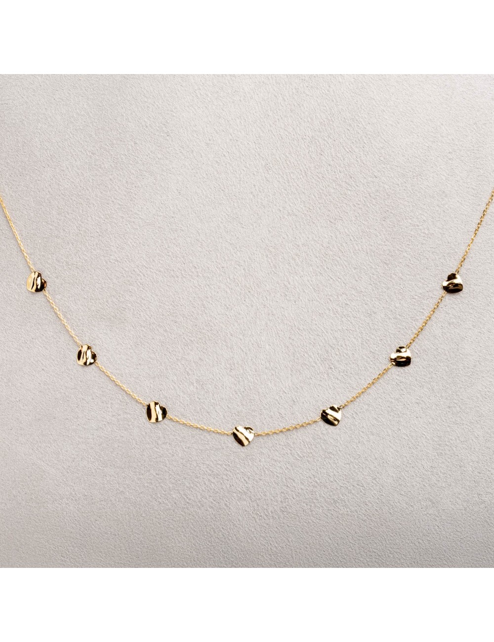 Collier sept battements froissés - Or jaune ou blanc 375 millièmes (9 carats)